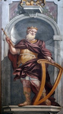 Kral David, fresk St Nicholas Katedrali Ljubljana, Slovenya