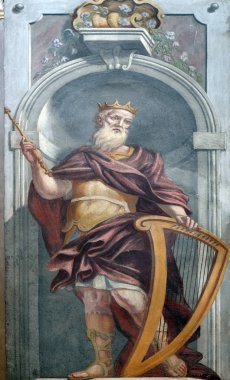 Kral David, fresk St Nicholas Katedrali Ljubljana, Slovenya