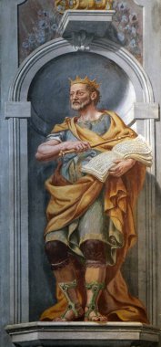 Ljubljana, Slovenya'da St Nicholas Katedrali fresk tablo