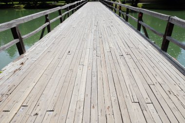 Ahşap köprü Krka Irmak, Otocec, Slovenya
