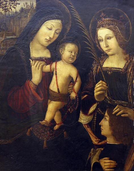 Jacopo Palma Il Vecchio: Madonna ve çocuk Aziz Catherine ile — Stok fotoğraf
