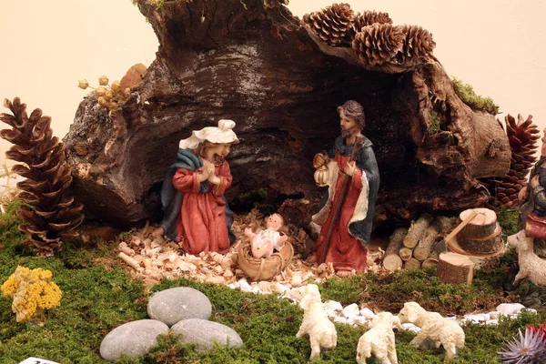 Nativity scene, Birth of Jesus — Stock Photo, Image