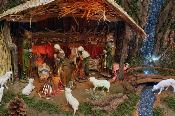 Scène de la Nativité, Naissance de Jésus — Photo