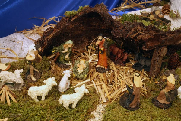 Nativity Scene Birth Jesus — Stock Photo, Image