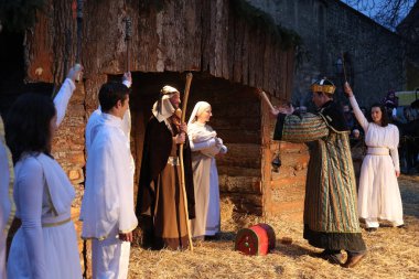 Canlı Christmas doğum sahnesi