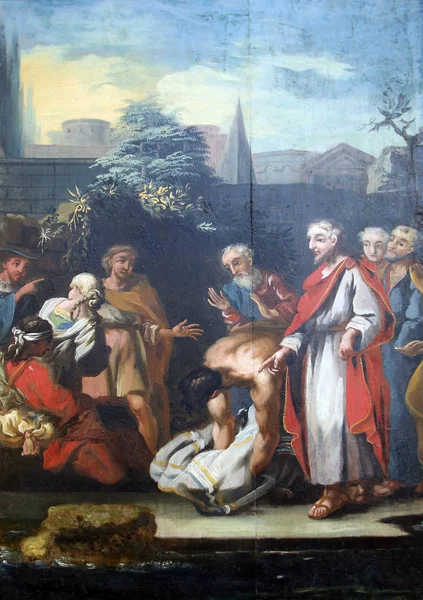 Milagros atribuidos a Jesús, Jesús sanó al hombre cojo — Foto de Stock
