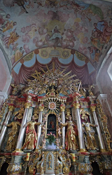 Altar en la parroquia Iglesia de Nuestra Señora de la nieve en Kamensko, Croacia —  Fotos de Stock