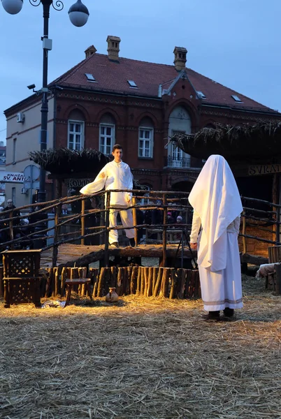 Религиозный Дух Адвенте Загребе Особенно Чувствуется Перед Католической Церковью Община — стоковое фото