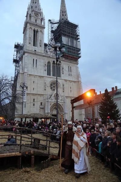 Živé vánoční betlém — Stock fotografie