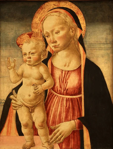 Maestro di San Miniato: Madonna med barnet — Stockfoto