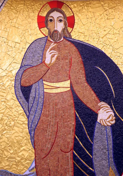Jesús, mosaico, Capilla en el monasterio de las Hermanas de la Caridad de San Vicente de Paúl en Rijeka, Croacia — Foto de Stock