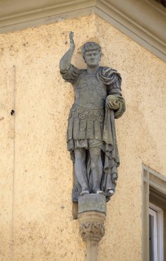 Ptuj, Slovenya Ev cephesinde Aziz heykeli