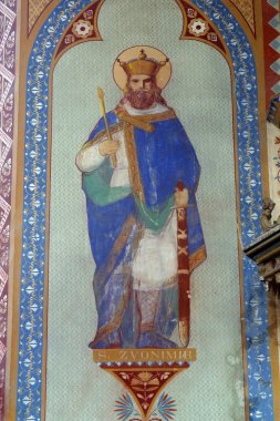 Saint Zvonimir fresk yılında bucak Saint Peter Kilisesi Velesevec, Hırvatistan