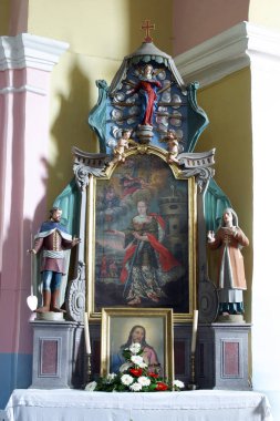 Sunak Saint Barbara içinde Parish Kilisesi, Saint Martin Pisarovinska Jamnica, Hırvatistan 