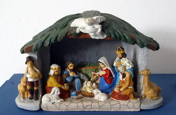 基督诞生的场景，耶稣的降生 — 图库照片
