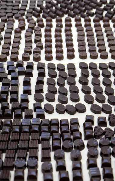Produtos de chocolate exibidos na feira de chocolate em Zagreb — Fotografia de Stock