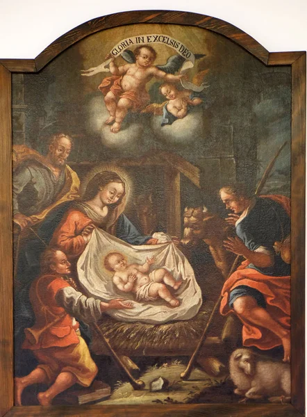 Birth of Jesus, Adoration of the Shepherds — Stock Photo, Image