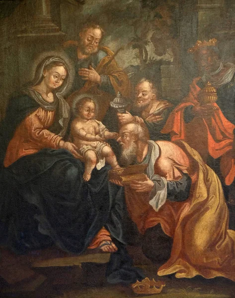 Birth of Jesus, Adoration of the Magi — Stock Photo, Image