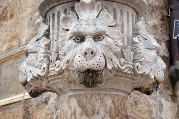 Old Medieval Street Statue Fountain Dubrovnik Croatia — Stock Photo, Image