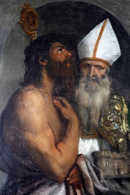 Tiziano Vecellio: St Lazarus ve St. Vlas mihrabını Dubrovnik Katedrali, Hırvatistan 