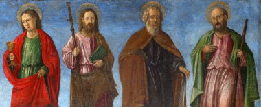 Girolamo da Santa Croce: Havariler, Mihrabını kilise kutsal bakire Meryem Vis, Hırvatistan varsayım 