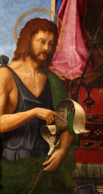 Girolamo da Santa Croce: Saint John the Baptist, Mihrabını kilise kutsal bakire Meryem Vis, Hırvatistan varsayım
