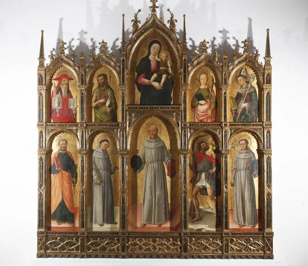 Antonio Bartolomeo Vivarini Szárnyas Oltár Szűz Mária Szentek Kolostor Szent — Stock Fotó