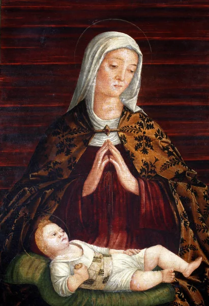 Vittore Carpaccio Madonna Copil Expusă Renașterea Marilor Maeștri Din Croația — Fotografie, imagine de stoc