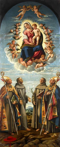 Girolamo Santa Croce Our Lady Angels Mihrabını Fransisken Kilisesi Kosljun — Stok fotoğraf