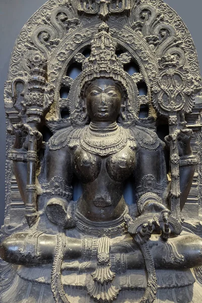 Saraswati Xii Wieku Halebidu Kamataka Teraz Wystawiony Muzeum Indian Kalkucie — Zdjęcie stockowe
