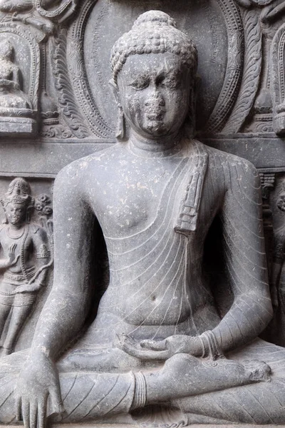 Buddha Bhumisparsha 11Th Century Found Bihar Now Exposed Indian Museum — стоковое фото