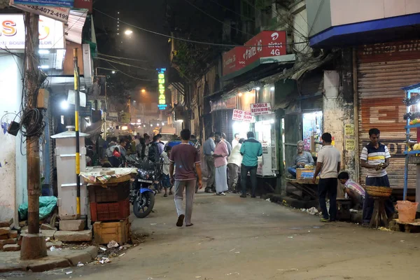 Ночное Время Покупок Возле Нового Рынка Калькутте Индия Февраля 2016 — стоковое фото