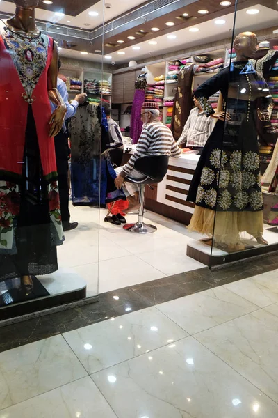 Negozio Abbigliamento Tradizionale Indiano Nella Zona New Market Kolkata India — Foto Stock