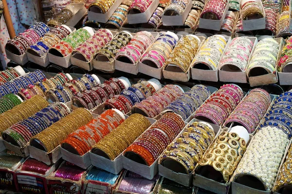 Traditional Indian bangles with different colors and patterns, Kolkata, India