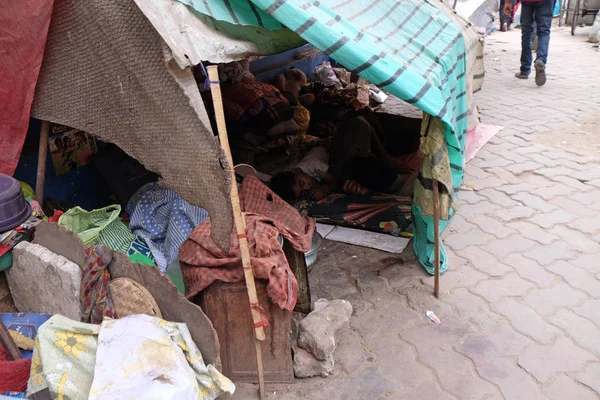 Obdachlose Familie Auf Den Straßen Von Kolkata Indien Februar 2016 — Stockfoto