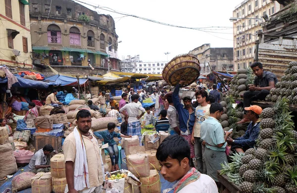 Атмосфера Рынке Фруктов Февраля 2016 Года Калькутте Индия — стоковое фото