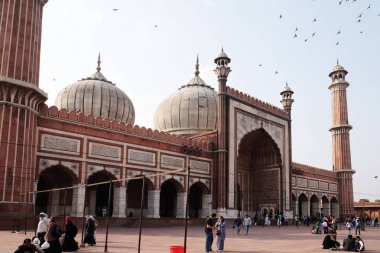 Muhteşem mimarisi büyük Cuma Camii (Jama Mescidi) üzerinde 13 Şubat 2016, Delhi, India.