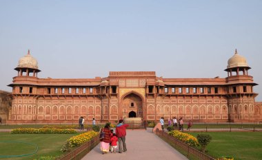 Agra kırmızı Agra Kalesi. Uttar Pradesh, Unesco Dünya Mirası, Hindistan 