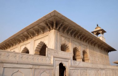Agra kırmızı Agra Kalesi. Uttar Pradesh, Unesco Dünya Mirası, Hindistan.