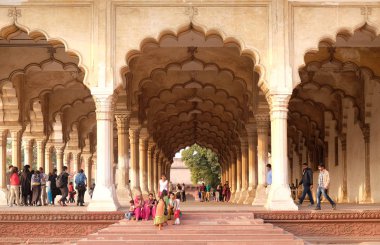 Diwan-i-Am veya Hall, genel izleyici, Agra Kalesi, Unesco Dünya Mirası AGRA at. Uttar Pradesh, Hindistan Tarih 14 Şubat 2016.