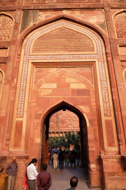 Agra Kalesi, Unesco Dünya Mirası AGRA Amar Singh kapısı. Uttar Pradesh, Hindistan, üzerinde 14 Şubat 2016.