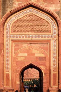 Agra Kalesi, Unesco Dünya Mirası AGRA Amar Singh kapısı. Uttar Pradesh, Hindistan.