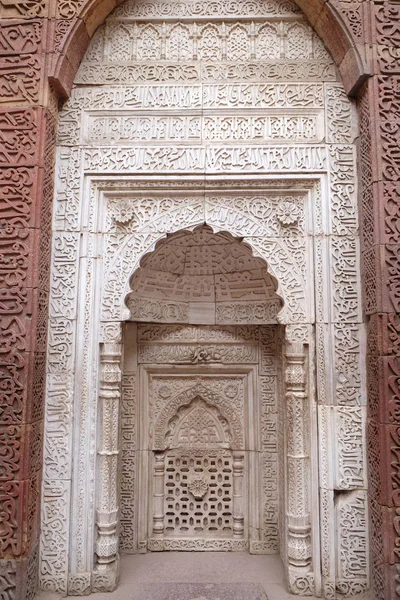 Sten Carving Qutab Minar Delhi Indien — Stockfoto