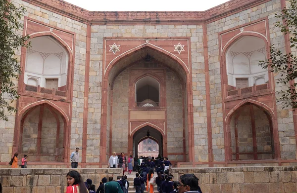 Μαυσωλείο Χουμαγιούν Που Χτίστηκε Από Hamida Banu Αρχίσει 1565 Δελχί — Φωτογραφία Αρχείου