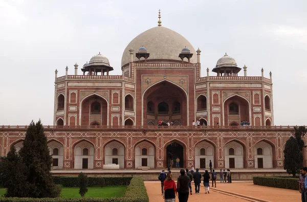Гробниця Хумаюна Побудований Hamida Бану Почалося 1565 Делі Індія — стокове фото