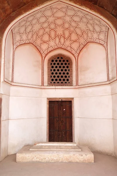 Detalhe Arquitetura Dentro Túmulo Humayun Construído Por Hamida Banu Begun — Fotografia de Stock