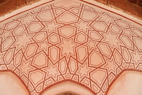 Detalhe Arquitetura Dentro Túmulo Humayun Construído Por Hamida Banu Begun — Fotografia de Stock