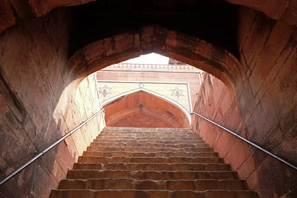 Escaleras Tumba Humayun Construido Por Hamida Banu Iniciado 1565 Delhi —  Fotos de Stock