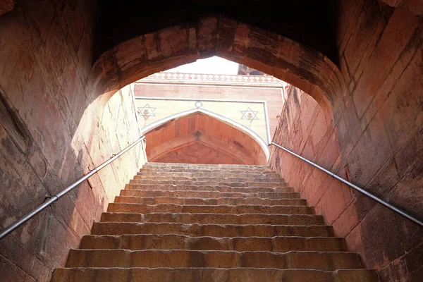 Treppe Humayuns Grab Erbaut Von Hamida Banu Begonnen 1565 Delhi — Stockfoto