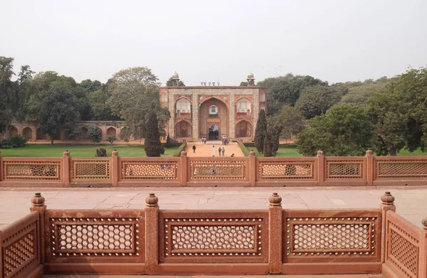 Humayuns Mezar Inşa Emre Banu Başladı Tarafından 1565 Delhi India — Stok fotoğraf